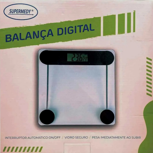Balança Digital  Vidro 180Kg - Supermedy