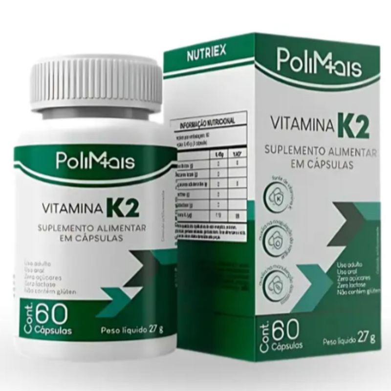 Vitamina K2 Polimais C/60 Cápsulas - Nutriex