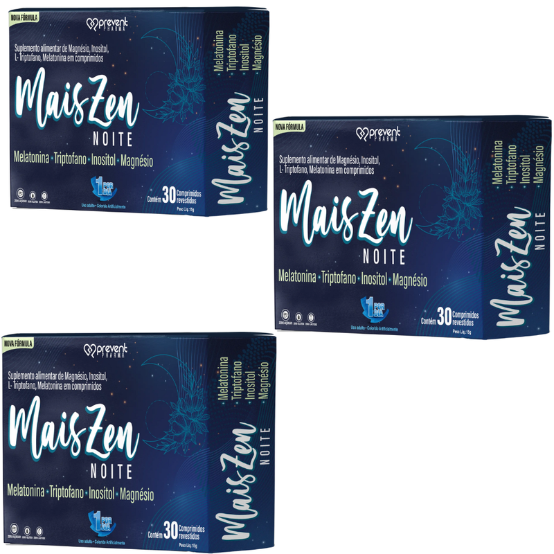 Kit 3x Mais Zen Noite C/30 Comprimidos - Prevent Pharma