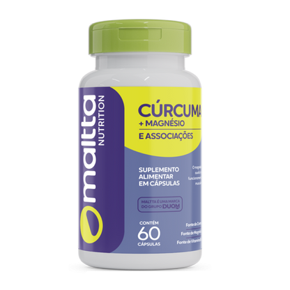 Suplemento Cúrcuma + Magnésio 60 Cápsulas Articulações - Maltta