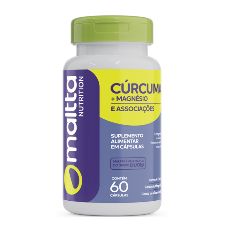 Suplemento Cúrcuma + Magnésio 60 Cápsulas Articulações - Maltta