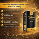 Kit C/5 Picolinato Cromo Emagrecimento 500mg 60 Cápsulas - Gold Lab