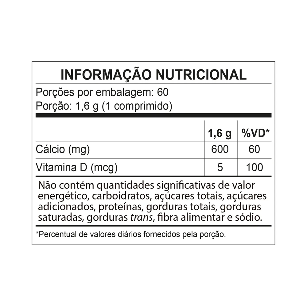 Cálcio + Vitamina D3 Ossos Fortes 60 Cápsulas Gold Lab