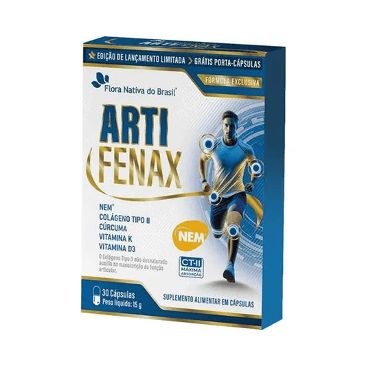 Arti Fenax Nem, Colágeno Tipo II, Cúrcuma, Vit K2 e D3) 30 Cápsulas - Flora Nativa