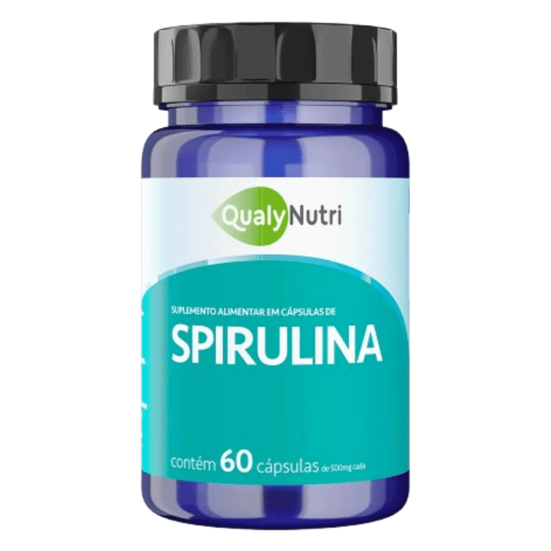 Spirulina 500mg QualyNutri - 60 Cápsulas Fonte Natural de Nutrientes