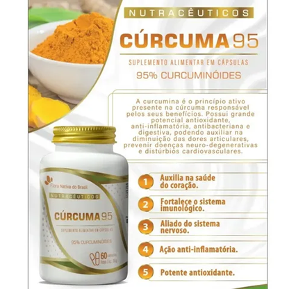 Cúrcuma 95% de Curcumina 60 cápsulas - Flora Nativa