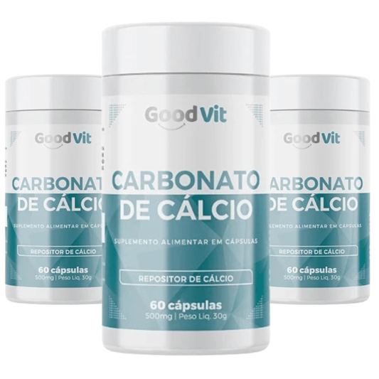 Kit 3 Carbonato de Cálcio 500mg com 60 Cápsulas Good Vit