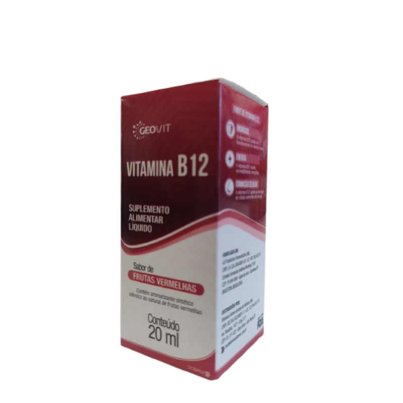 Vitamina B12 Sabor Frutas Vermelhas 20ml - Geovit