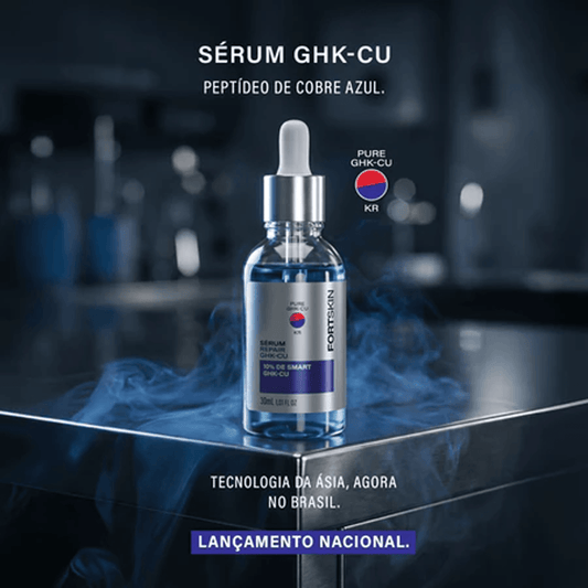 Sérum Peptídeo GHK-Cu 10% Smart Repair 30ml FortLife, dermocosmético facial com peptídeo de cobre azul.