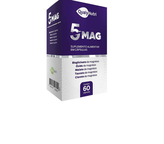 Magnésio 5 Mag Fórmula Completa com 5 Tipos C60 Cápsulas