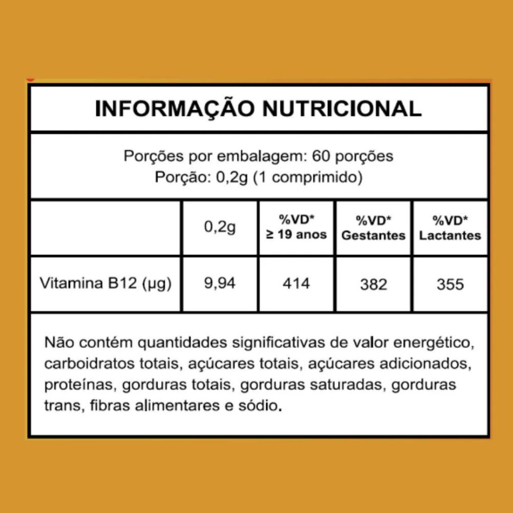 Enzicoba Vitamina B12 Mecobalamina 9,9 mcg - 60 Comprimidos Mastigáveis