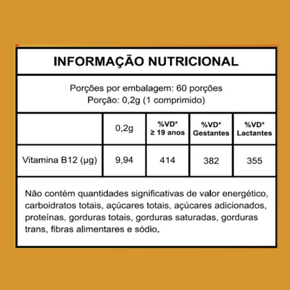 Enzicoba Vitamina B12 Mecobalamina 9,9 mcg - 60 Comprimidos Mastigáveis