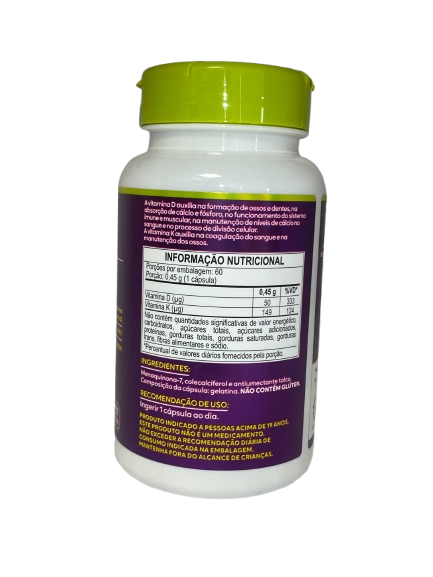 Vitaminas K2 + D3 Ossos Fortes 2000UI 60 Cápsulas - Maltta