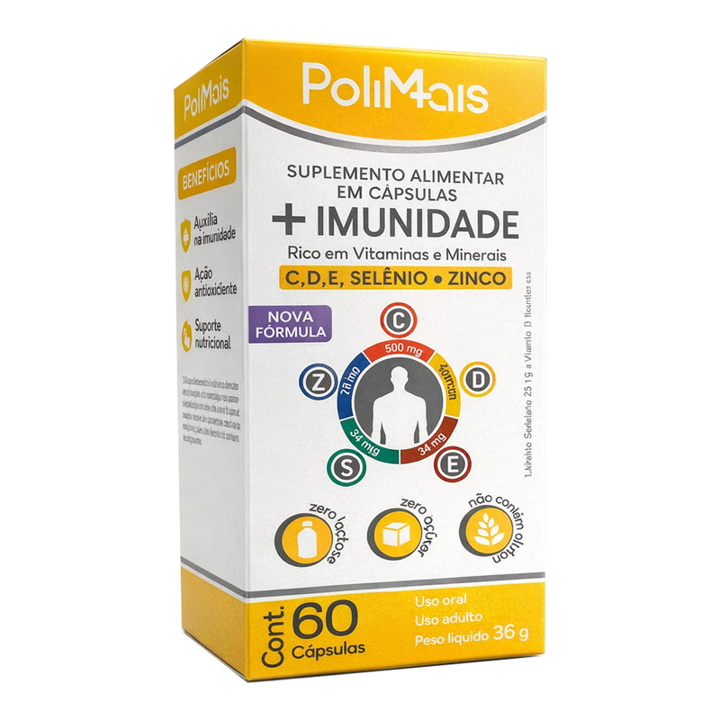 PoliMais + Imunidade C/60 Cápsulas - Nutriex