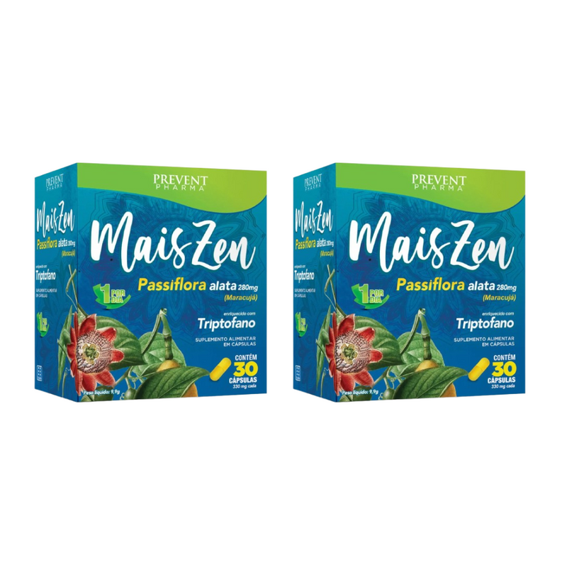 Kit 2x Passiflora + Triptofano Mais Zen C/30 Cápsulas - Prevent Pharma