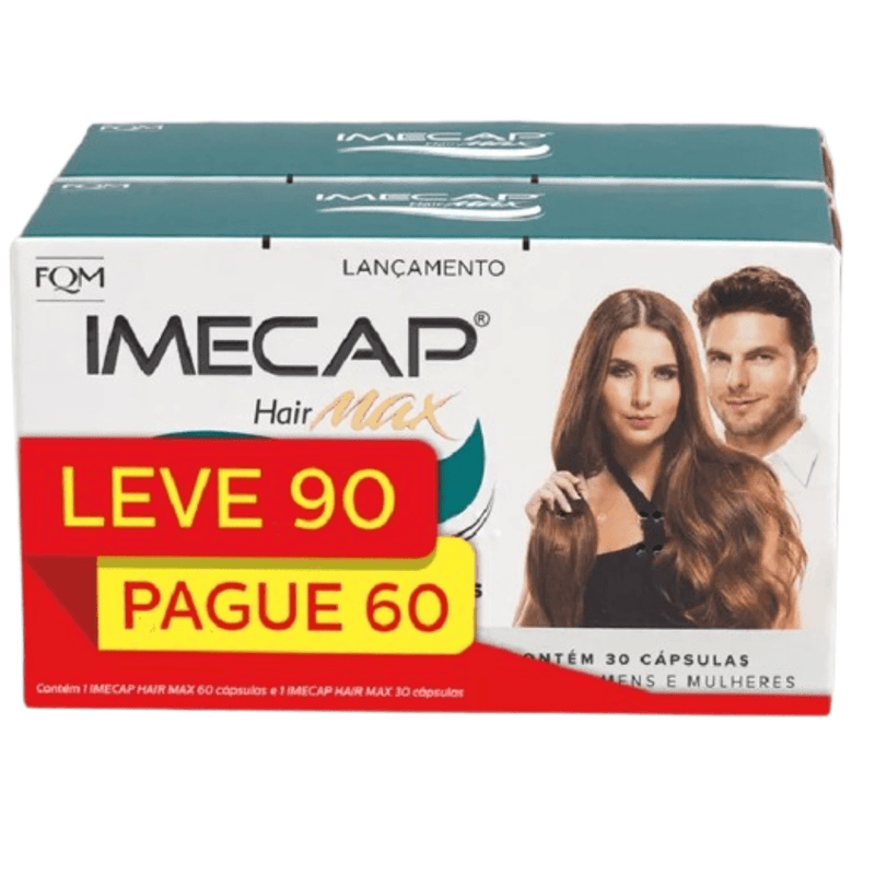 Kit Imecap Hair Max Cabelos Unhas C/90 Cápsulas