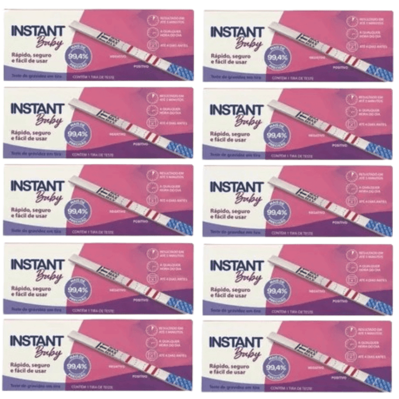 Kit C/10 Teste de Gravidez Instant Baby Tira C/1