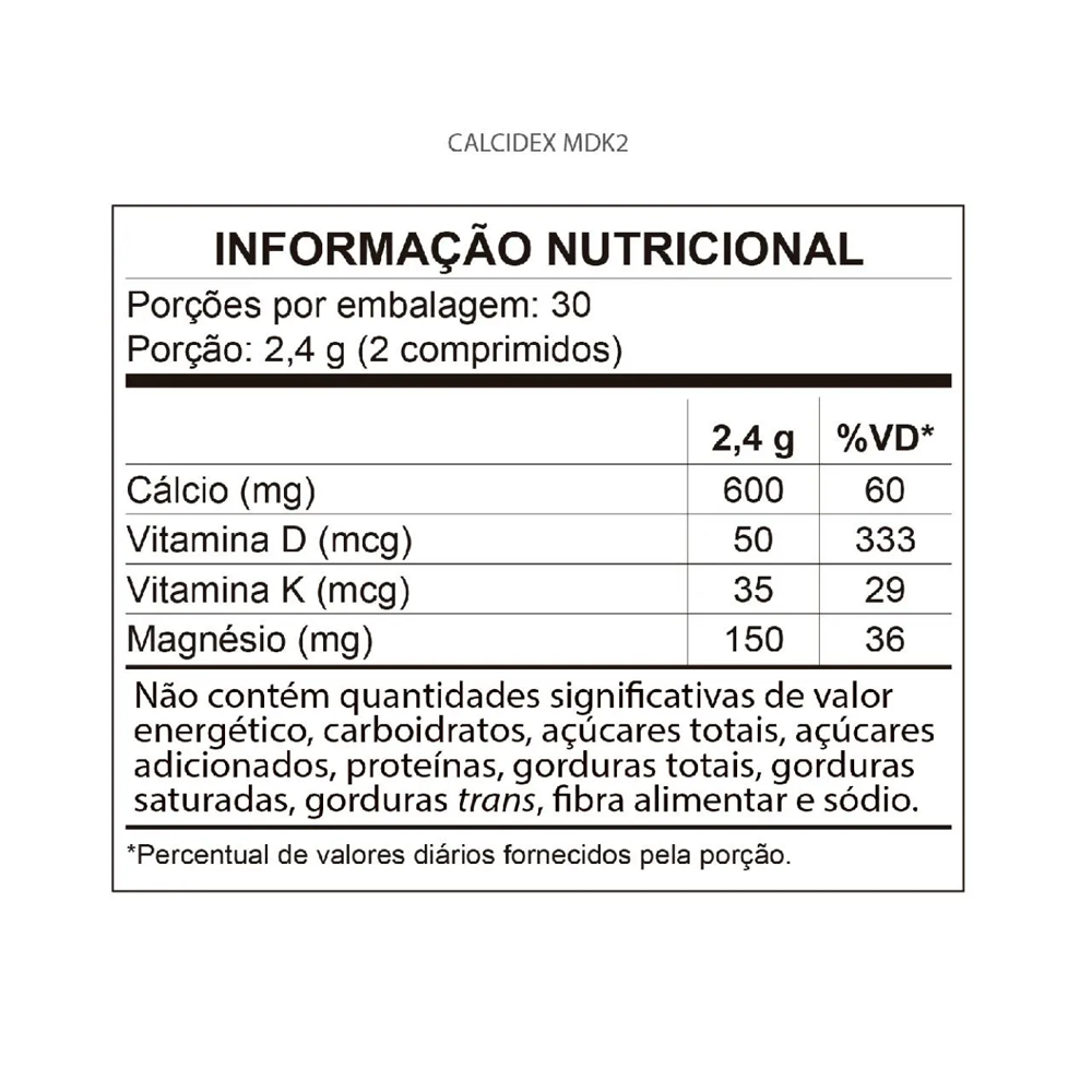 Cálcidex MDK2 C/60 Comprimidos - QualyNutri