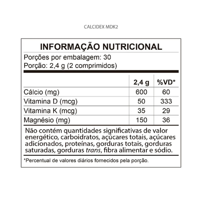 Cálcidex MDK2 C/60 Comprimidos - QualyNutri