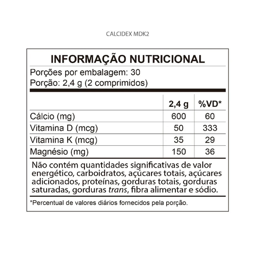 Cálcidex MDK2 C/60 Comprimidos - QualyNutri