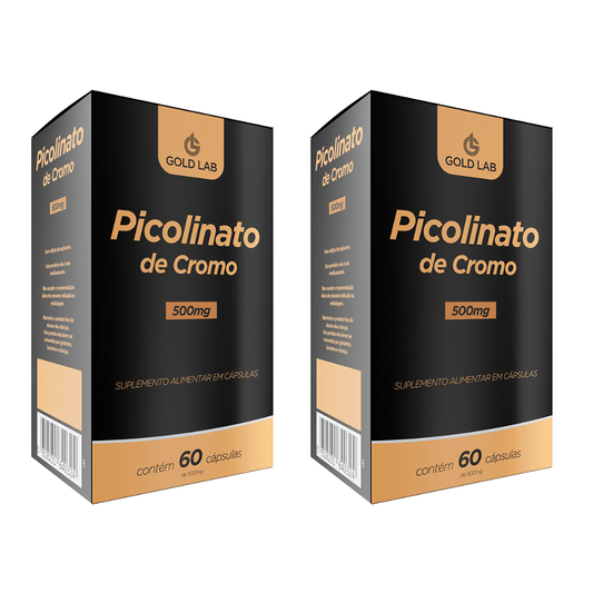 Kit C/2 Picolinato de Cromo 500MG C/60 Cápsulas - Gold Lab