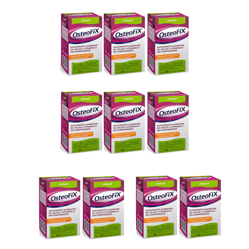Kit C/10 OsteoFix 1500mg 200UI C/60 Comprimidos