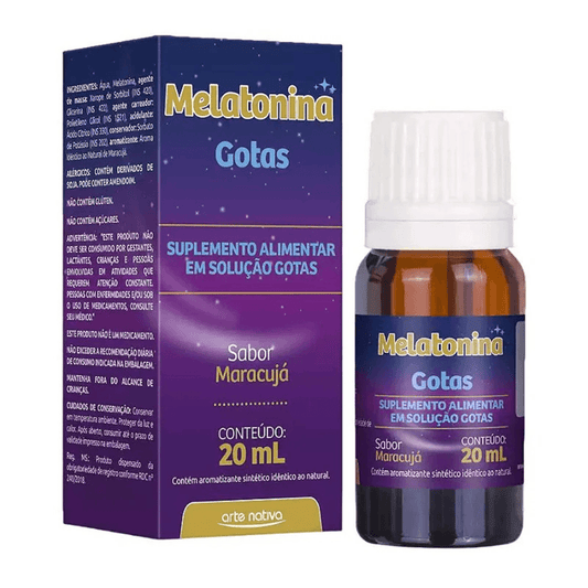 Kit C 5 Melatonina Gotas 021mg Maracujá 20Ml Arte Nativa