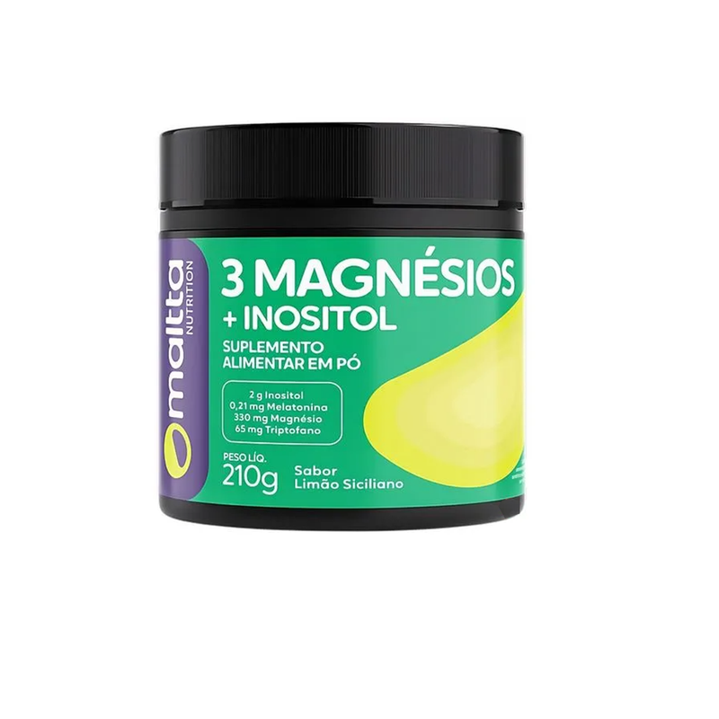 3 Magnésios + Inositol 210G Limão Siciliano - Maltta Nutrition