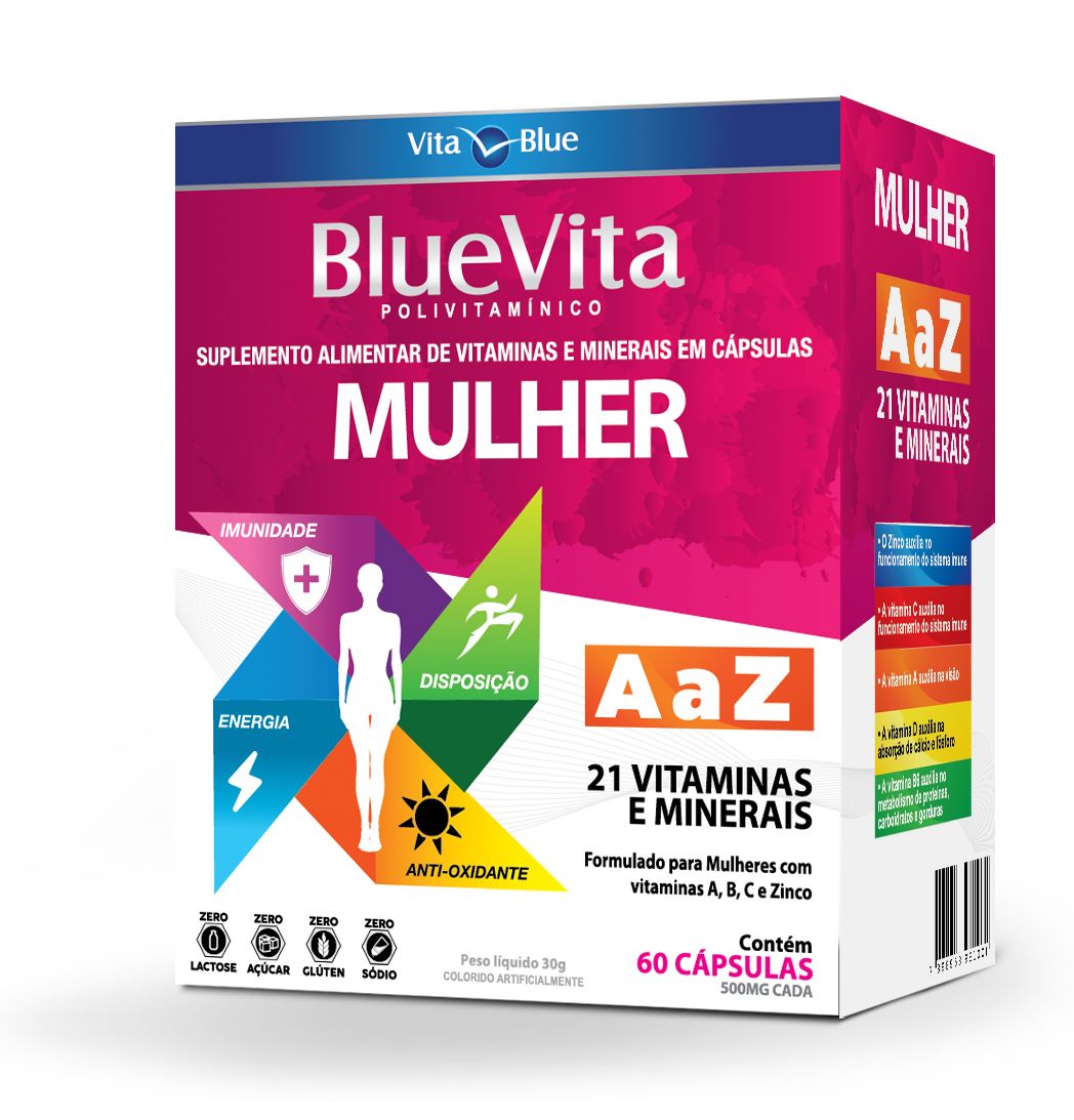 Polivitamínico Mulher 1000mg A a Z 60 Cápsulas - Vita Blue