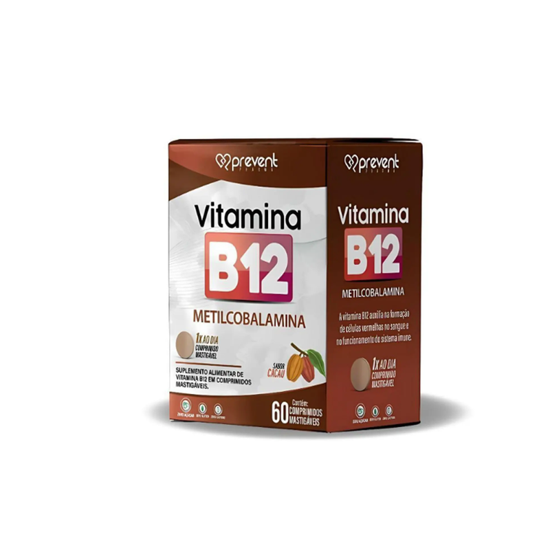 Vitamina B12 Metilcobalamina Cacau C/60 Cápsulas - Prevent Pharma