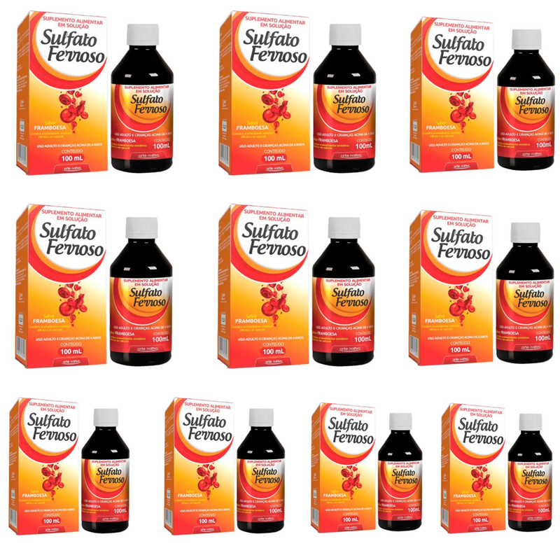 Kit C/10 Sulfato Ferroso Solução 100ml - Arte Nativa