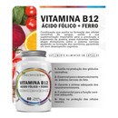 Kit C/3 Vitamina B12 + Ácido Fólico + Ferro 500mg C/60 Cápsulas - Flora Nativa