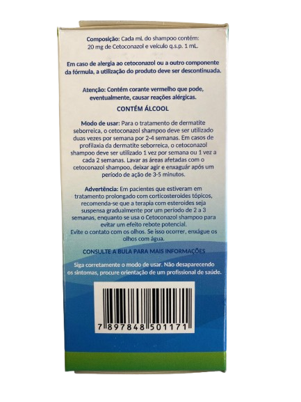 Shampoo Anticaspa Cetonat 100ml Cetoconazol 20mg Caspa e Seborreia - Nativita