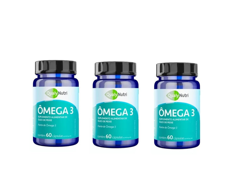 Kit C/3 Ômega 3 C/60 Cápsulas - Qualy Nutri