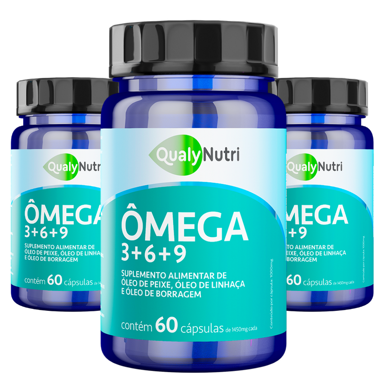Kit C/3 Ômega 3-6-9 C/60 Cápsulas - Qualy Nutri