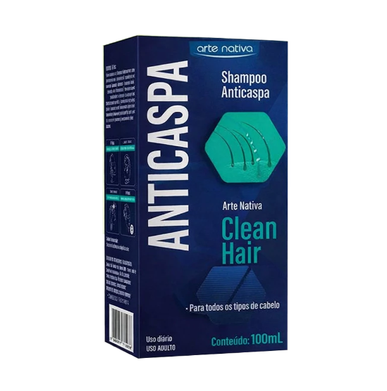 Shampoo Anticaspa Clean Hair 100ml Arte Nativa – Limpeza Profunda