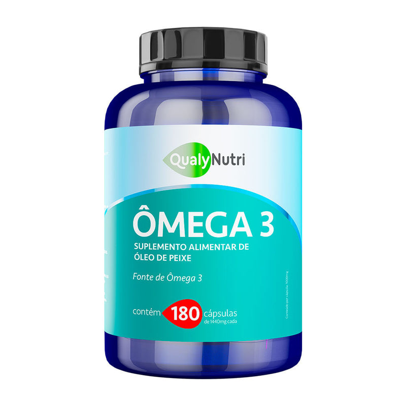 Ômega 3 Óleo de Peixe C/180 Cápsulas - Qualy Nutri
