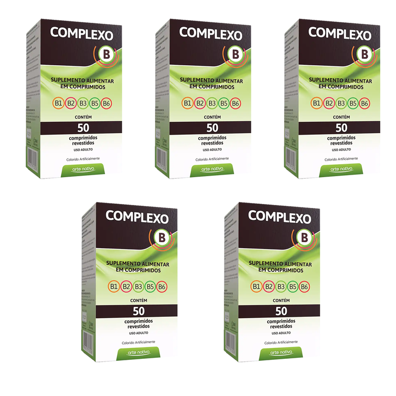 Kit C/5 Complexo B C/50 Comprimidos - Arte Nativa