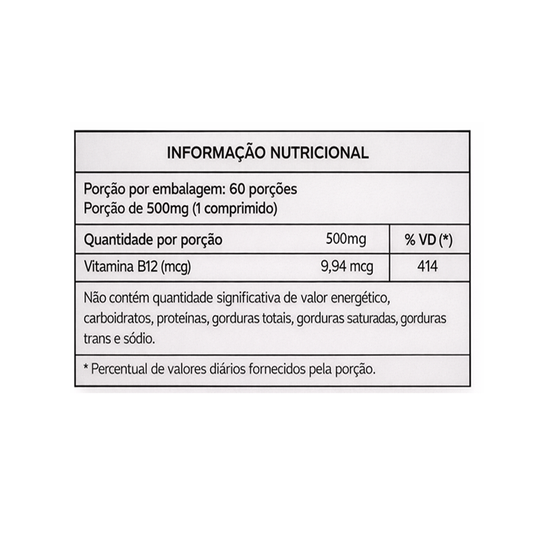Vitamina B12 Energia e Vitalidade Unic Pharma 60 Cápsulas