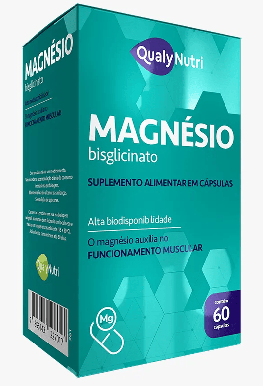 Magnésio Bisglicinato 60 Cápsulas Apoio Muscular Sistema Nervoso- QualyNutri