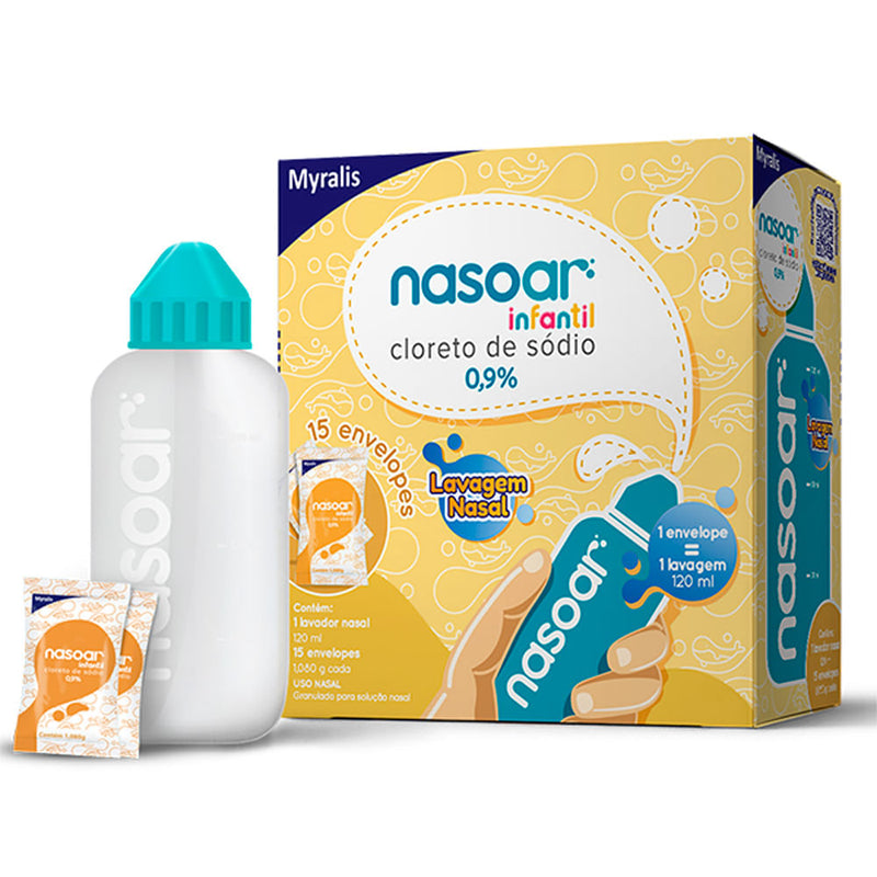 Nasoar Infantil 0,9% Nasal Frasco 120ML C/15 Envelopes