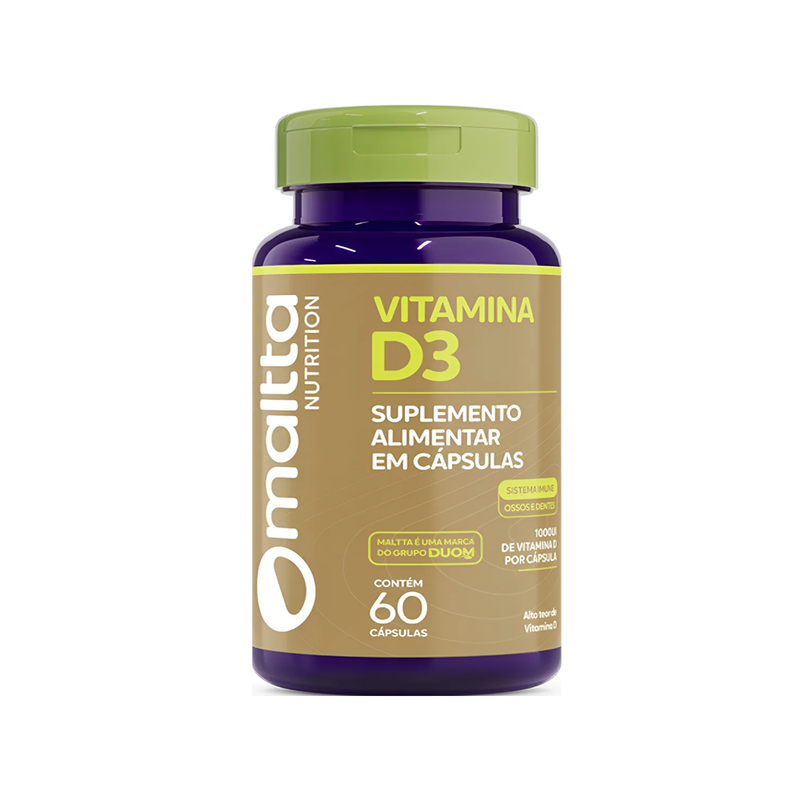 Vitamina D3 1000UI 60 Cápsulas Suplemento Alimentar - Maltta