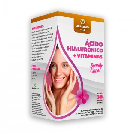 Ácido Hialurônico 75mg com 30 cápsulas Equilibrio Vita