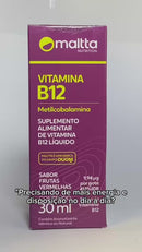 Kit C/2 Vitamina B12 Solução 30ml Frutas Vermelhas - Maltta